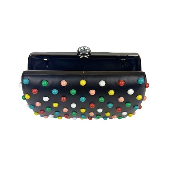 COPY - Leather Clutch with Colorful Dots - Picture 4 of 4